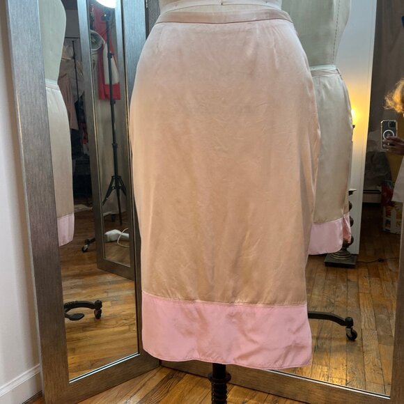 EASEL LIGHT PINK 100% SILK PENCIL SKIRT, SIZE 2 - Picture 1 of 10